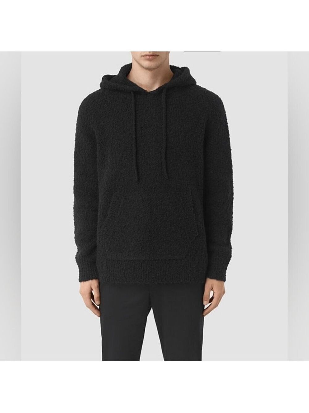 All Saints Hinami Black Hoodie Wool Blend Size XL In VGUC